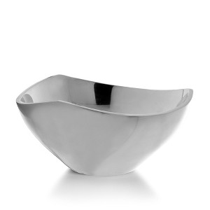 Nambe Tri-Corner Bowl, Made of Metal Alloy, Large Silver Serving Bowl for Side Dishes, Home Decor, and Fruit, 11-Inch - 1 of 4
