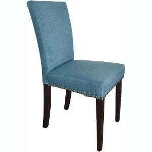 Upholstered Dining Chairs Set of 2 – Ergonomic High-Back Fabric Parsons Chairs w/ Nailhead Trim for Kitchen/Dining Room/Hotel - 1 of 1