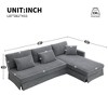 87''x61'' 4-Seat L-Shaped Corduroy Sofa with Reversible Chaise, Skirted Base, Convertible Sectional Couch - 3 of 4