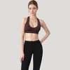 Anna-Kaci Active Women's Low Scoop Neck Sports Bra with Open Back Strap Design and Supportive Elastic Band - 2 of 4
