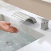 Cobbe Bathroom Sink Faucet Single Handle 2-Hole Bathroom Faucet with Waterfall Spout Brushed Nickel - 4 of 4