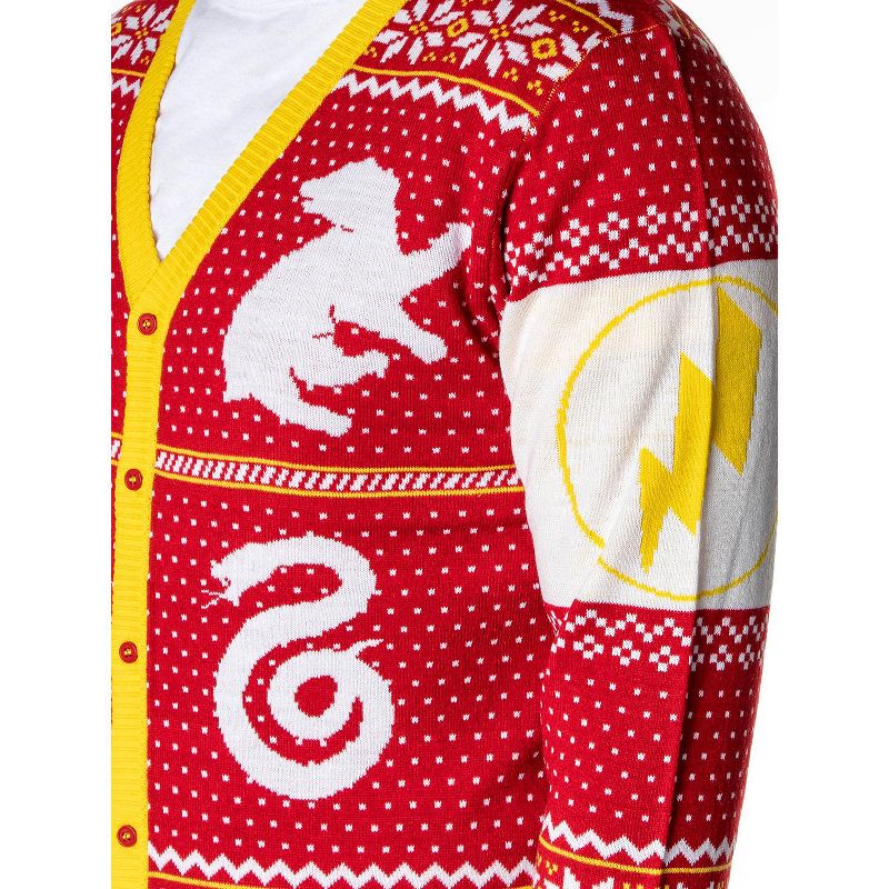 Harry Potter Men's Hogwarts Houses Ugly Christmas Sweater Cardigan, 5 of 6
