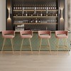 VECELO Modern Braided Bar Stools Set of 2/4, Counter Height Kitchen Island Stools, Upholstered Bar Chairs with Back Support - 2 of 4