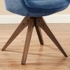Art Leon Comfortable Fabric Swivel Accent Chair with Solid Oak Wood Legs - 4 of 4