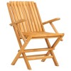 vidaXL Folding Patio Chairs Lawn Chair Outdoor Seating 2 Pcs Solid Wood Teak - 3 of 4