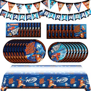 Treasures Gifted Nerf Party Supplies Complete Set for 16 Guests - 1 of 4