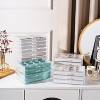 4-Drawer Acrylic Earring Organizer with Adjustable Velvet Trays, Stackable Clear Storage Case for Dresser, Warm White - 3 of 4
