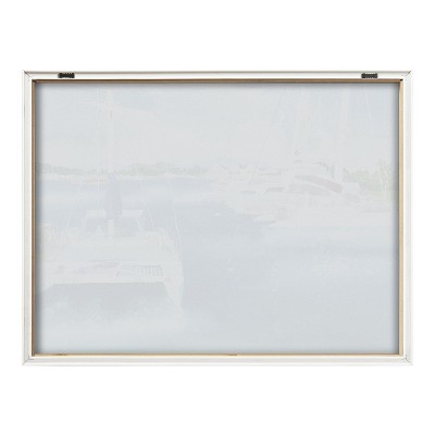 Summer Sailing Blue and Natural Framed Glass Print, 18x24