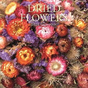 2026 Square Wall Calendar, Dried Flowers, 16-Month Flower Theme with 180 Reminder Stickers (12x12 In) - 1 of 4