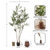 Kate and Laurel Oliveira Faux Olive Tree with Portell Metal Planter Pot, 7 FT, Bronze - 2 of 4