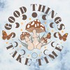 Juniors Womens Lost Gods Good Things Take Time Mushrooms Crop T-Shirt - 2 of 4