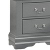 Royal Hampton Nightstand, 2 Drawers, Light Gray Solid Wood, Nickel Drop Handles - 4 of 4