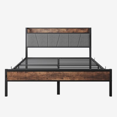 TiramisuBest Queen Size Bed Frame - Black Metal Design