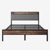 TOAOTBNBO Vintage Queen Bed Frame with Charging Station, Comfortable Queen Beds with Storage Headboard, Upholstered Queen Size Bed for Sleep - 2 of 4