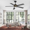 Airsurfer 52" Modern Ceiling Fan, 5 Matte Black Blades, Reversible Motor with Memory, Dimmable LED Light & Remote Control - 3 of 4