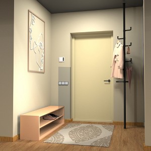 New style with trays Adjustable Laundry Pole Clothes Drying Rack Coat Hanger DIY Floor to Ceiling Tension Rod Storage Organizer for Indoor, Balcony - 1 of 1