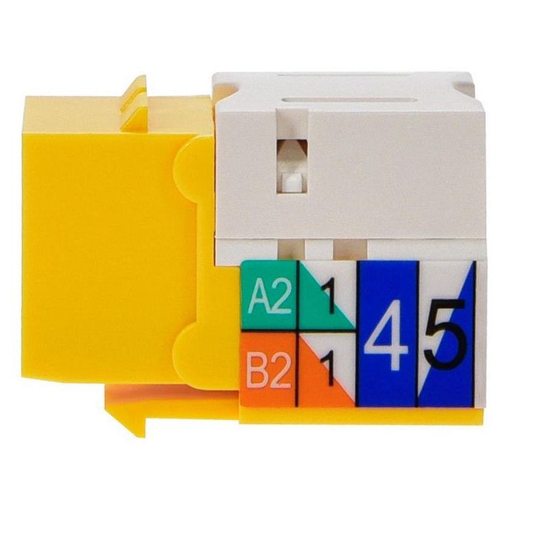 Monoprice Cat5E  Punch Down Keystone Jack - Yellow | 110 Type IDC, 90 Degree Connection, 5 of 7