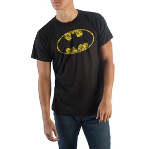 Batman Distressed Bat Signal Men's Black Short Sleeve Tee - 1 of 1
