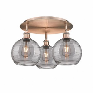 Athens Deco Swirl - 3 Light Flush Mount In Industrial Style-10.38 Inches Tall and 19.75 Inches Wide - 1 of 1