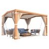 EROMMY 11x13ft Louvered Pergola with Adjustable Rainproof Roof, Wood Grain Outdoor Aluminum Pergola for Patio, Lawn & Garden - 2 of 4