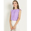 INSPIRE CHIC Women's Ruffled Curved Hem Business Office Vintage Sleeveless Blouse - 3 of 4