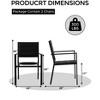 Stackable Dining Chairs Set of 2, Indoor Outdoor Aluminum Dining Chairs with Armrest & Wider Seat, Metal Frame Bistro Chairs for Patio, Garden - 2 of 4
