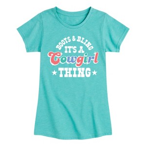 Girls' - Instant Message - It's A Cowgirl Thing Fitted Short Sleeve Graphic T-Shirt - 1 of 4