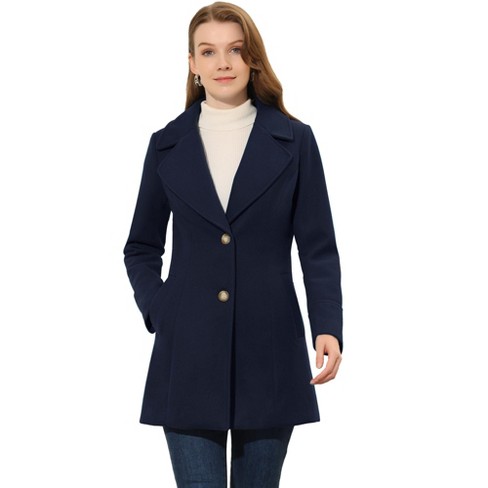 Allegra K Women's Single Breasted Notched Lapel Long Winter Coats : Target