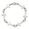 Black Bow Jewelry Polished Stainless Steel Sideways Cross Link Bracelet, 8 Inch - 3 of 4