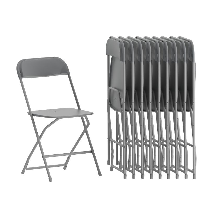 Emma and Oliver Set of 10 Stackable Folding Plastic Chairs - 650 LB Weight Capacity, 1 of 14