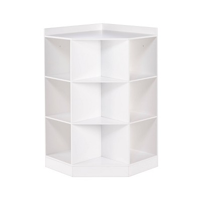 3-Tier Kids Storage Shelf Corner Cabinet with 3 Baskets White