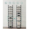 SONGMICS Shoe Rack Shoe Shelf Shoe Storage Organizer Space-Saving 3 x 13 x 68.1 Inches Metal Frame Non-Woven Fabric Shelves Grey - 3 of 4