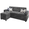 TROPOW Sofa Bed, 84 Inch Sleeper Sofa with Pull Out Bed and Charging Ports, L Shaped Couches for Living Room with 2 Storage Armrests - 3 of 4