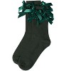 Memoi Women's Multiple Knit-On Bows Cotton Rich Crew Sock Black 9-11 - 3 of 4