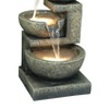 22" 3 Bowl Natural Water Fountain with LED Lights Brown - Hi-Line Gift - image 4 of 4