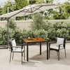 vidaXL 3 Piece Garden Lounge Set in Black Poly Rattan with Cushions - Patio Furniture Set with Acacia Wood Tabletop - Outdoor Dining Set - 2 of 4