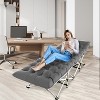 NewHome"Folding Camping Cot with 2-Sided Soft Pad, Portable Collapsible Bed, 440lbs Max Load, Travel Guest Bed"Black&Grey - 4 of 4
