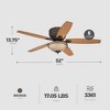 Westinghouse Quiet Operation Reversible Blades Ceiling Fan with LED Light Kit for Indoor Use, 52 Inch, Brushed Nickel Finish, Bronze - 3 of 4