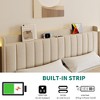 Whizmax Floating Bed Frame with LED Lights, Upholstered Platform Full Bed Frame with Charging Station, No Box Spring Needed - 4 of 4