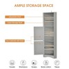 61" Tall Bathroom Corner Cabinet, Freestanding Storage Cabinet with Doors and Adjustable Shelves, MDF Board For Kitchen, Living Room - 2 of 4