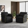 Lyngins Modern Upholstered Single Sofa Swivel Chair with Gold Metal Legs,Square Accent Armchair for Bedroom,Office - 2 of 4