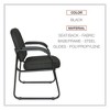 Alera Alera Genaro Series Fabric Half-Back Sled Base Guest Chair, 25" x 24.80" x 33.66", Black Seat, Black Back, Black Base - 3 of 4