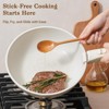 BRINJOY 15-Piece Nonstick Cookware Set with Removable Handles - Oven-Safe, Induction Compatible, Space-Saving Stackable Design (White) - 3 of 4