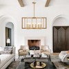 27" Modern Golden Geometric 8-Light Chandelier ¨C Industrial Metal Pendant Light Fixture for Living Room, Dining Room, or Kitchen (Bulb Not Included) - 3 of 4