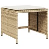 vidaXL Patio Dining Set with Cushions Table and Chairs Outdoor Poly Rattan - Beige Wood 14 Pieces - 4 of 4