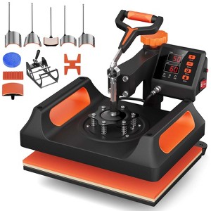 Mojgar 11 in 1 Heat Press Machine, 360° Swing Away Shirt Press Machine Heat Transfer Tshirt Press Machine - 1 of 4