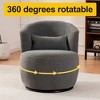 25.59"W Plush 360 Degree Swivel Accent Chair with Metal Base, Teddy Fabric Round Armchair 4Q - ModernLuxe - 2 of 4