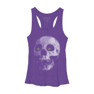 Women's Design By Humans Giant Halloween Skull By robotface Racerback Tank Top - 1 of 3
