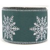 Northlight Green with Glitter Snowflakes Wired Craft Christmas Ribbon 2.5" x 10 Yards - 4 of 4