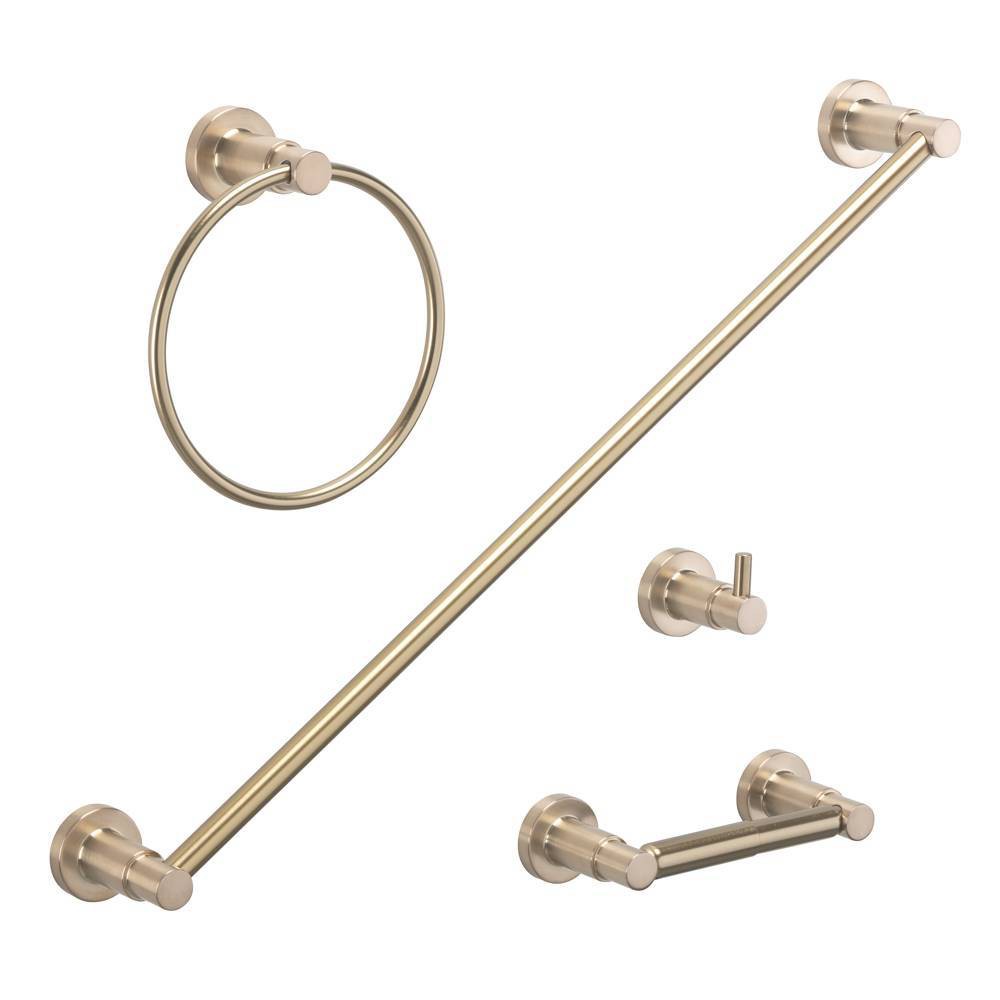 Photos - Other sanitary accessories 4pc Bath Accessory Set Brass - Home2O